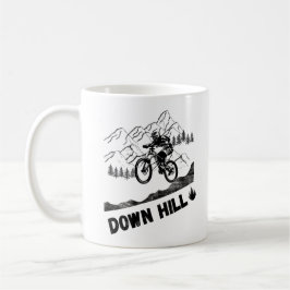 Taza De Café Ciclismo de montaña cuesta abajo