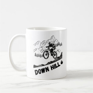 Taza De Café Ciclismo de montaña cuesta abajo
