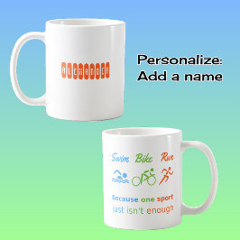 Taza De Café Ciclismo de natación de triatlón correr cita depor