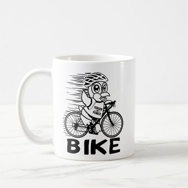 Taza De Café Ciclismo en bicicleta de energía pingüino (Izquierda)