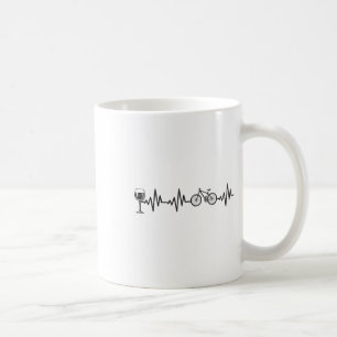 Taza De Café Ciclismo Latido del Corazón Vino Montaña Bicicleta