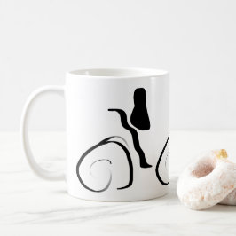 Taza De Café Ciclo de giro: Resumen en blanco y negro