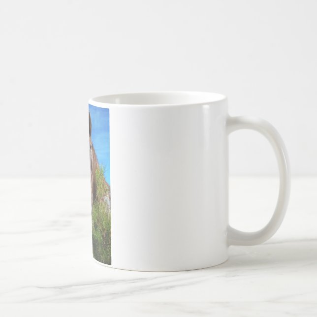 Taza De Café Cielo azul de caballo marrón y crema (Derecha)