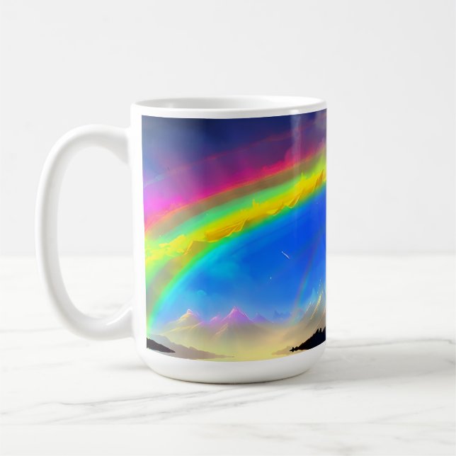 Taza De Café Cielo brillante de arco iris (Izquierda)