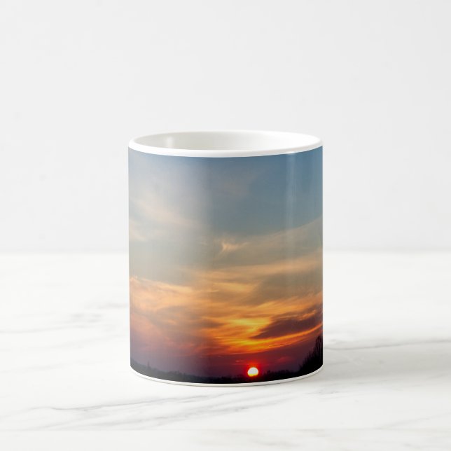 Taza De Café Cielo de atardecer de invierno (Centro)