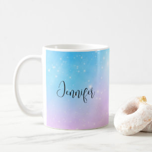Taza De Café Cielo de gradiente rosa y azul pastel