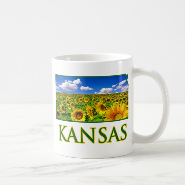 Taza De Café Cielo del girasol de Kansas (Derecha)