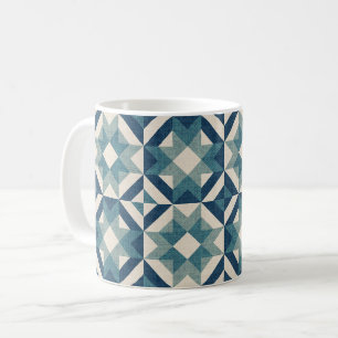 Taza De Café Cielo lleno de estrellas - azul geométrico