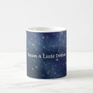 Taza De Café Cielo nocturno azul de estrellas doradas