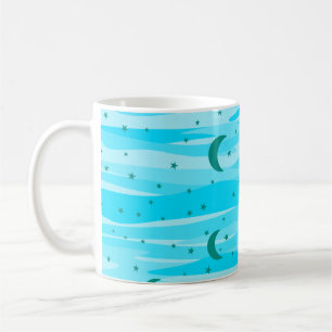 Taza De Café Cielo Nocturno de los Tonos Azules - Patrón de la 