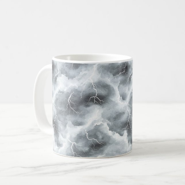 Taza De Café Cielos grises tormentosos con relámpagos (Anverso izquierdo)
