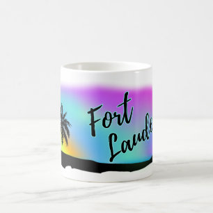 Taza De Café Cielos Neon Beach En Fort Lauderdale