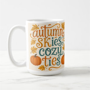 Taza De Café Cielos otoñales Cosmos Lazos Cosmos - Tipografía C