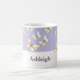 Taza De Café Cielos púrpura y mariposas