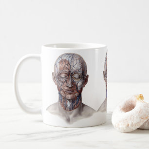 Taza De Café Ciencia de anatomía humana antigua, cabeza gargant