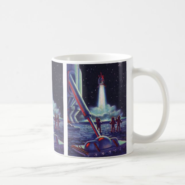 Taza De Café Ciencia Ficción Vintage Alienígenas Saludan a Cohe (Derecha)