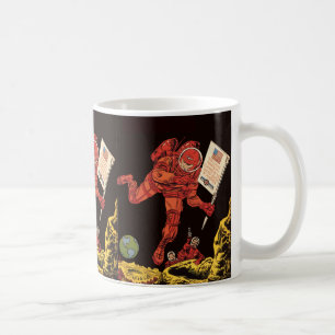 Taza De Café Ciencia ficción vintage, alunizaje de astronautas