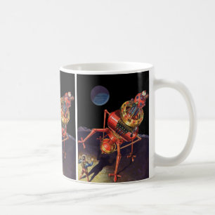 Taza De Café Ciencia Ficción Vintage Astronauta con Robot Extra