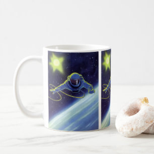 Taza De Café Ciencia Ficción Vintage Astronauta en un Paseo Esp