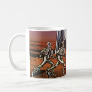 Taza De Café Ciencia ficción vintage, astronautas alienígenas e