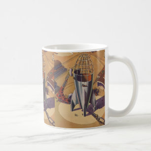 Taza De Café Ciencia ficción vintage, ciencia ficción, construy
