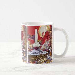 Taza De Café Ciencia ficción vintage, la ciudad perdida de Atlá