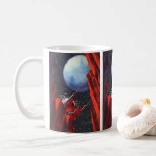 Taza De Café Ciencia ficción vintage, Luna de Cañón espacial Ro