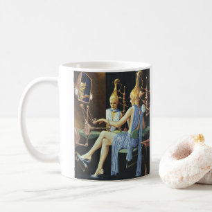 Taza De Café Ciencia Vintage Ficción Salón De Belleza Spa Manic