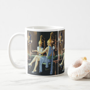 Taza De Café Ciencia Vintage Ficción Salón De Belleza Spa Manic