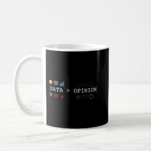 Taza De Café Ciencia y estadísticas de datos: los datos son may