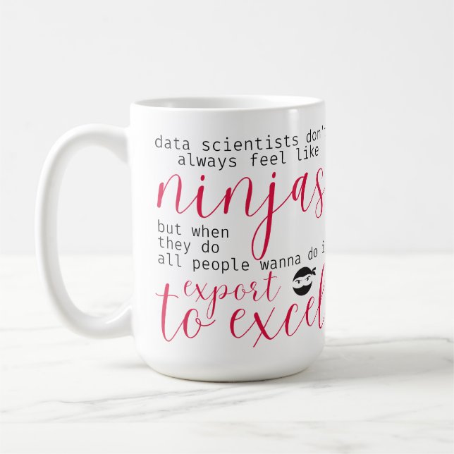 Taza De Café Científica de datos Ninjas (para mujeres en tecnol (Izquierda)