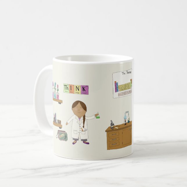 Taza De Café Científico del chica (Anverso izquierdo)