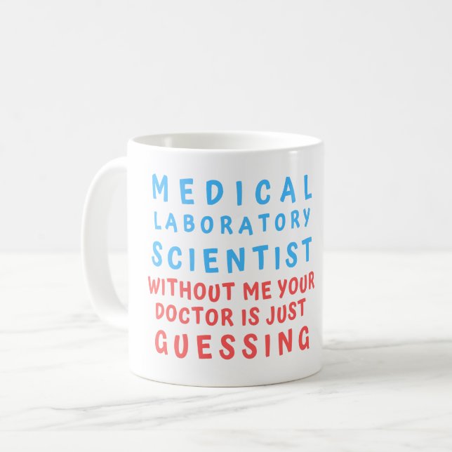 TAZA DE CAFÉ CIENTÍFICO DEL LABORATORIO MÉDICO SIN MÍ SU DOCUME (Anverso izquierdo)