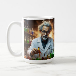 Taza De Café Científico En Pociones De Mezcla De Laboratorio,