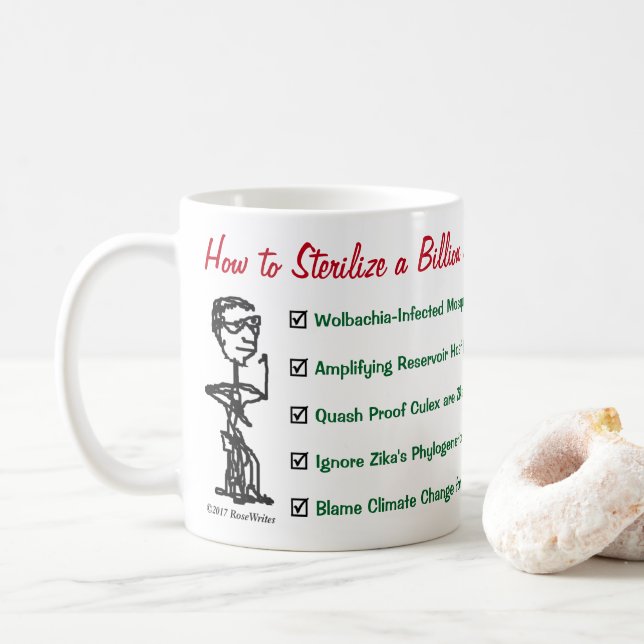 Taza De Café Científicos éticos mug by RoseWrites (Con donut)