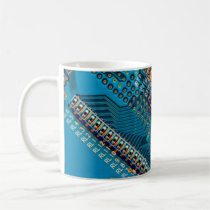 Taza De Café Cierre de la tarjeta de circuito electrónico. comp
