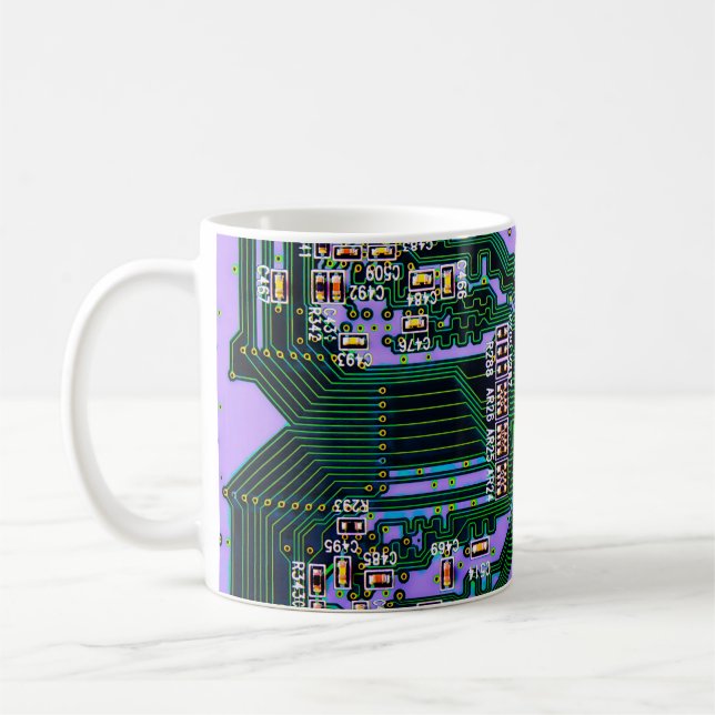 Taza De Café Cierre de la tarjeta de circuito electrónico. fond (Izquierda)