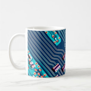 Taza De Café Cierre de la tarjeta de circuito electrónico. fond