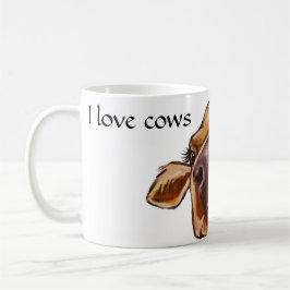 Taza De Café Cierre de vacas - me encantan las vacas - texto ed