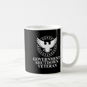 Taza De Café Cierre del Gobierno Veterano Águila Patriótica Lit