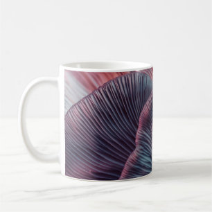 Taza De Café Cierre el hermoso grupo de hongos color luz en