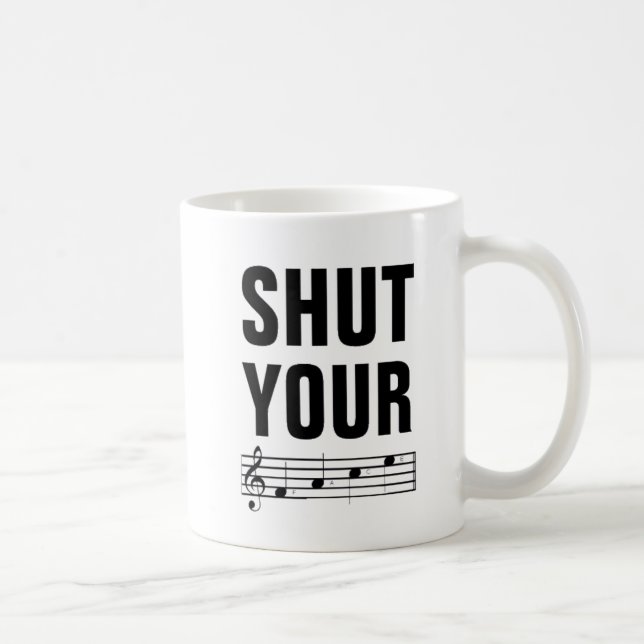 Taza De Café Cierre sus notas de la música de la cara (Derecha)