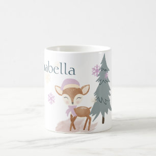 Taza De Café Ciervo Bebé Lindo de Invierno Hembra