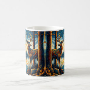 Taza De Café Ciervo de vidrio emplomado artístico