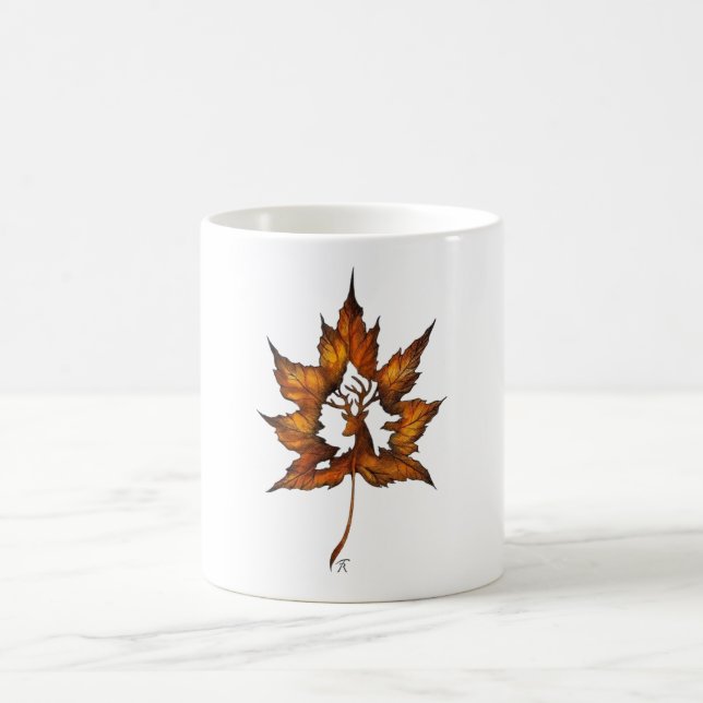Taza De Café Ciervo en una hoja (Centro)