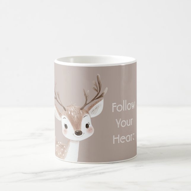 Taza De Café Ciervo Feliz del Bosque (Centro)