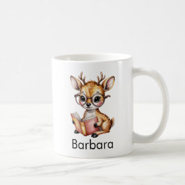 Taza De Café Ciervo Lindo Leyendo un Libro Personalizado