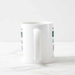 Taza De Café ciervo y bloqueo de impresión rojo y verde