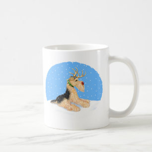 Taza De Café Ciervos de Dale del navidad de Airedale Terrier