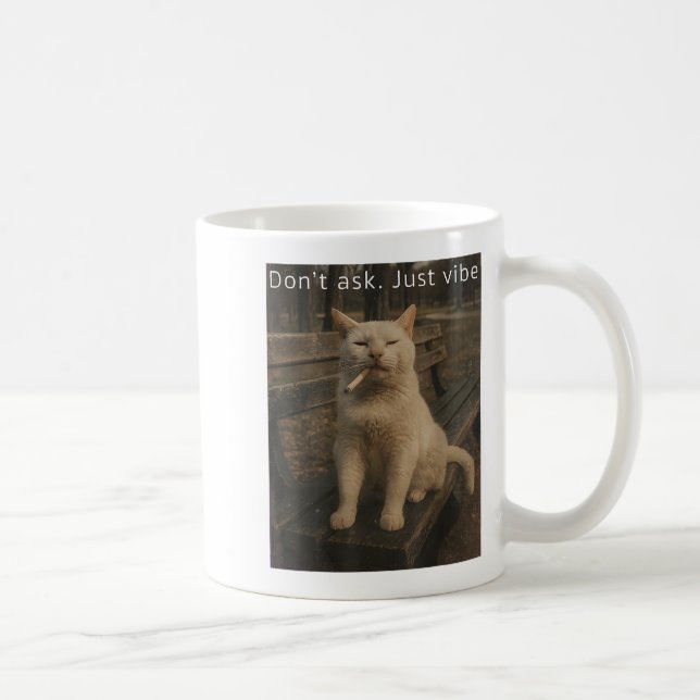 Taza De Café Cigarette Kitten Funny Smony Cat Meme Stud Brain (Derecha)